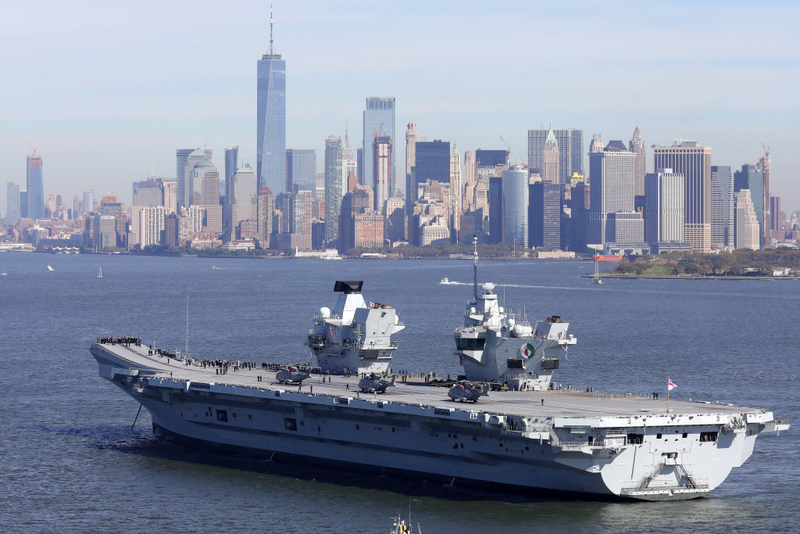 HMS Queen Elizabeth entering New York harbor, October 2018.